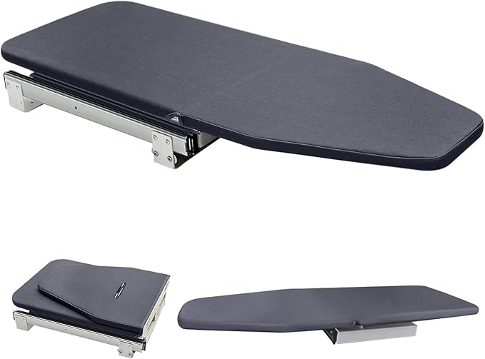 Retractable Foldable Ironing Board, 180° Swivel Pull Out Ironing Board Closet Sliding Out Space Saving with Removable Heat Resistant Ironing Board Cover