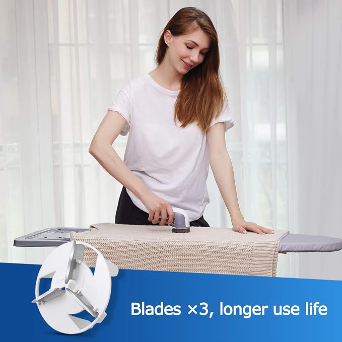 BEAUTURAL Fabric Shaver and Lint Remover, Portable Sweater Defuzzer | Battery Operated, 2 Speeds, 2 Replaceable Stainless Steel Blades, Remove Clothes Fuzz, Lint Balls, Pills, Bobbles