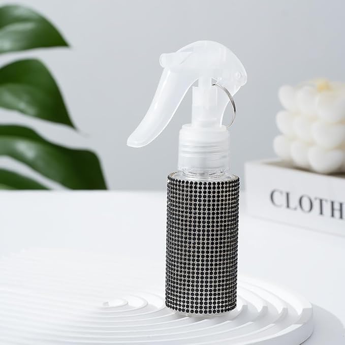 60ml Empty Spray Bottles, Continuous Spray Bottle for Hair, Spray Water Bottle Fine Mist Refillable, Skin Care, Showering Pets, Plants, Travel, Ironing and Cleaning -Black