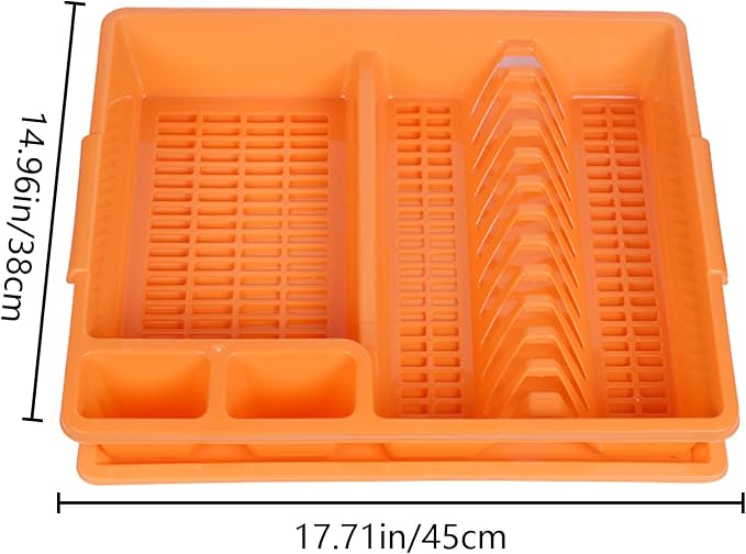 Multifunctional Dish Drainer Rack, Space Saving Plate Drying Organizer, Lightweight Function for Kitchen Countertops, Chopsticks Bowls Plates Spoons Cups Family Cooking Needs