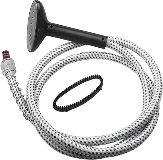 HANABASS Garment Steamer Replacement Hose and Nozzle with Brush Head, Universal Steamer Air Pipe Accessory, Buckle Style for Home and Travel Use