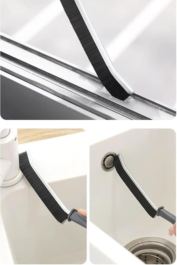Window Track Cleaning Tool Set, 4Pcs Washable Sponge Brushes with Corner Scraper & Detachable Head, Deep Clean for Window Grooves, Sliding Doors, Tile Grout, Air Vents & Keyboard Gaps