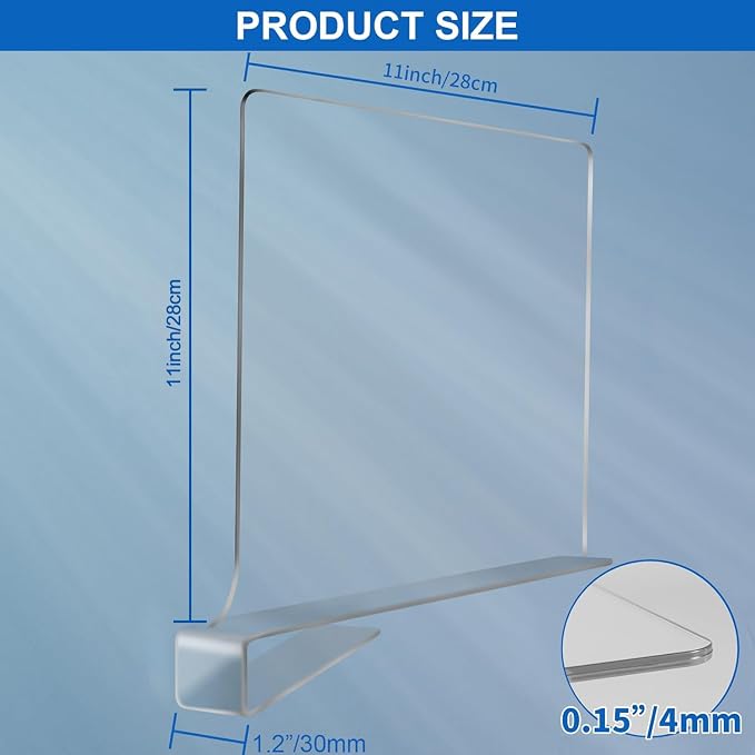11 Inches Tall [Extra Tall Version] Shelf Dividers for Closet Organization and Storage, 8 Pack Purse Organizer for Closet Acrylic Bookshelf for Organization, Perfect for Sweater Shirts Handbags