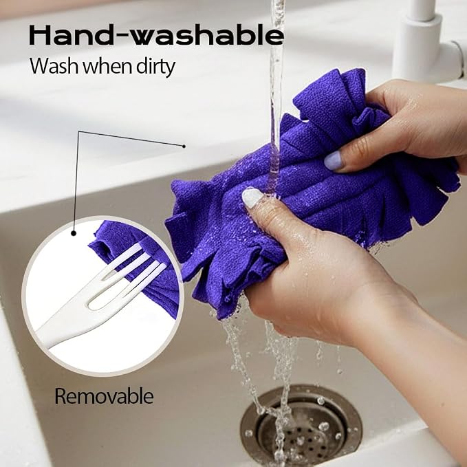 Reusable Dusters for Cleaning, 360° Washable Duster Pads, Heavy Duty Reusable Duster Refills, Electrostatic Fleece Dusting Pads for Home & Office (10PC-Mix)
