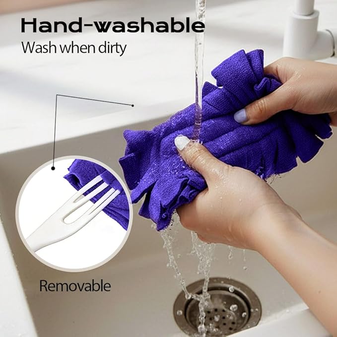 Reusable Dusters for Cleaning, 360° Washable Duster Pads, Heavy Duty Reusable Duster Refills, Electrostatic Fleece Dusting Pads for Home & Office (5PC-Mix)