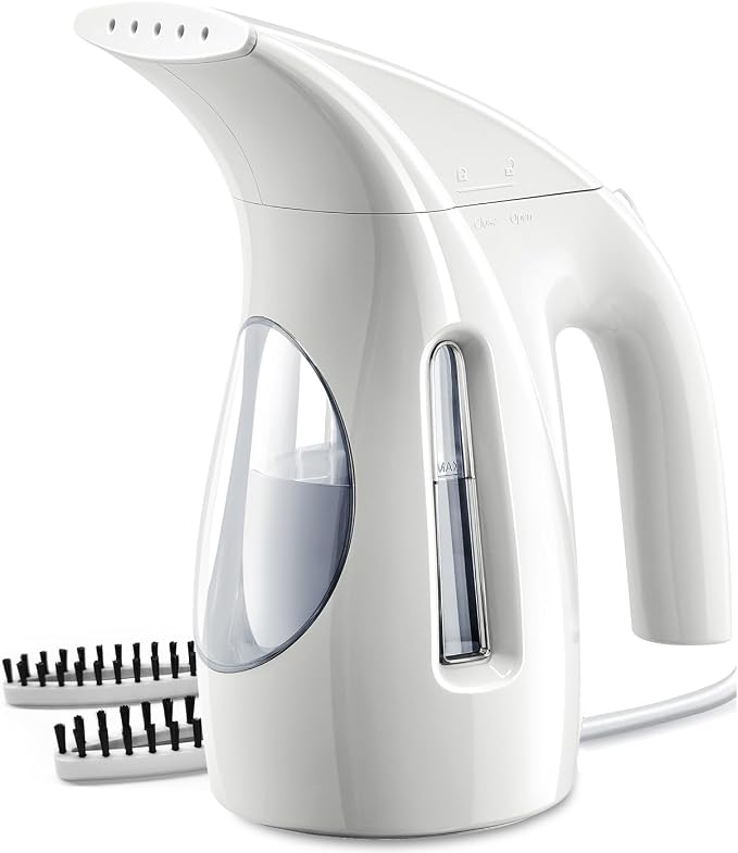 HiLIFE Steamer for Clothes, Handheld Garment Steamer, 240ml Big Capacity, 700W, Strong Power, Fabric Quick Wrinkle Remover with Brush for Home, Office(ONLY 120V)-White