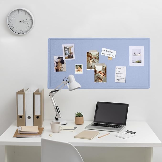 Felt Bulletin Board 35x18 inches, Decorative Pin Board for Home & Office | Cork Board Alternative for Wall with Push Pins, Display Mood Board for Photos, Notes & Reminders