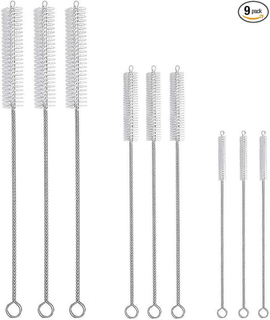 9-Piece Straw Cleaner Brush Kit - for Stanley Mug 40, 30, 20 oz, (3-Size) Extra Long Pipe Cleaners, Straw Cleaning Brush for Tumbler, Sippy Cup, Bottle and Tube