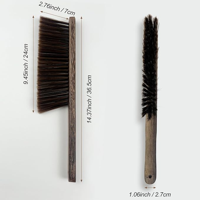 Wood Dusting Brush, Handheld Soft Bristle Cleaning Broom for Furniture, Car, Couch, Bed, Clothes, and More