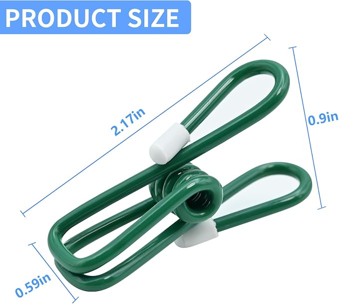 20 Pack Chip Clips Bag Clips 2.2 Inch (55mm) | Stainless Steel Bag Clip for Food Storage, Snack, Kitchen, Laundry Clothes Pins for Hang out The Laundry