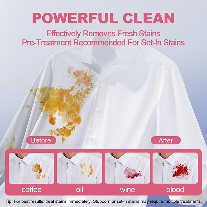 140-Count Laundry Detergent Pods, 5-in-1 Powerful Clean (Pear & Freesia) | 5-in-1 Powerful Stain Remover, Color Protector & Fabric Care, Deep Intensive Clean, Fresh Scent, HE Compatible