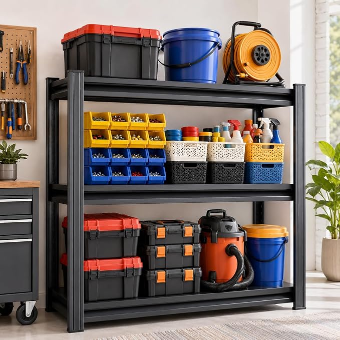 Garage Shelving, Heavy Duty Adjustable Boltless Metal Storage Shelving Units