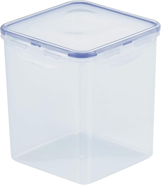 LOCK & LOCK Easy Essentials Plastic Food lids/Pantry Storage/Airtight containers, BPA Free, Square-11 Cup-for Sugar, Clear (Pack of 2)