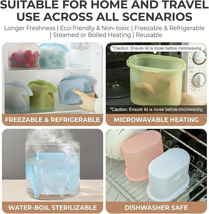 Silicone Storage, Everbag Silicone Food Storage Bags, Spliceable, wide opening, Reusable Silicone Storage Bags, High-Temperature Resistant, Leak-Proof, Microwave and Dishwasher Safe(green)