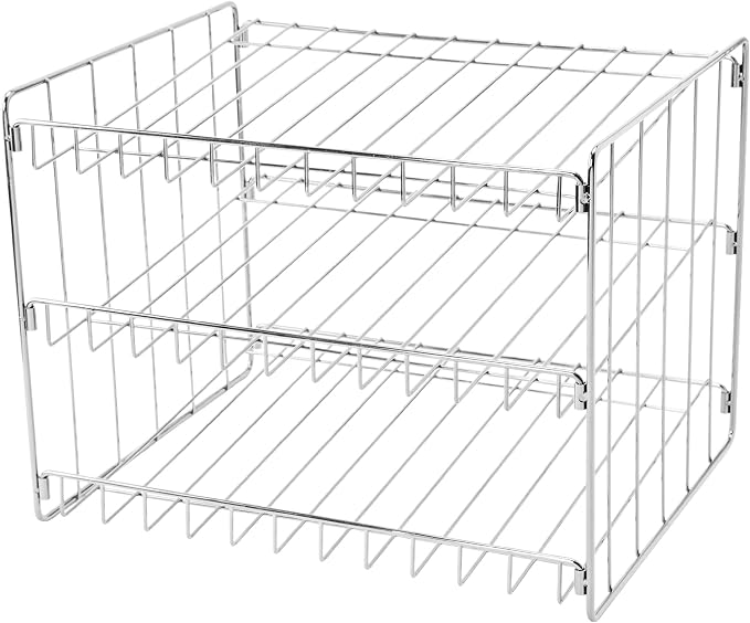 Kitchen Details 3 Tier Can Organizer, Chrome Steel Canned Food Storage Rack, Holds 36 Cans,Space-Saving Pantry & Cabinet Storage Solution | Easy Access to Canned Goods,Freestanding Design,(Pack of 12)
