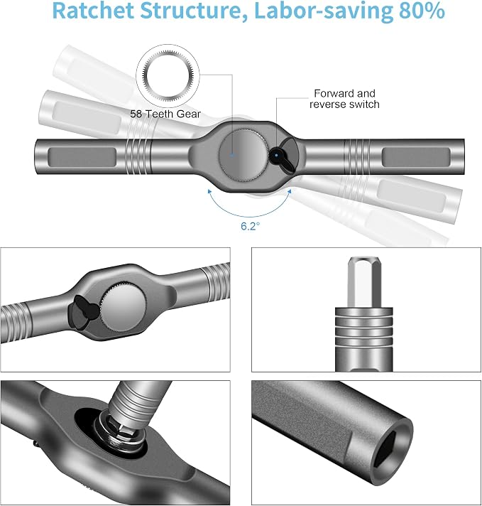42 in 1 Magnetic Screwdriver Set,DIY Ratchet Screwdriver | Multi Bit Ratcheting, Storage Case, For Computer Eyeglass Bicycles Watch Furniture