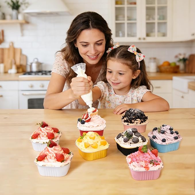 100 Pcs Mini Cake Pans with Lids, 5oz Square Aluminum Foil Brownie Baking Cups, Dessert Cupcake Cups with lids, Disposable Loaf Pans Cupcake for Wedding Birthday Party (Pink)