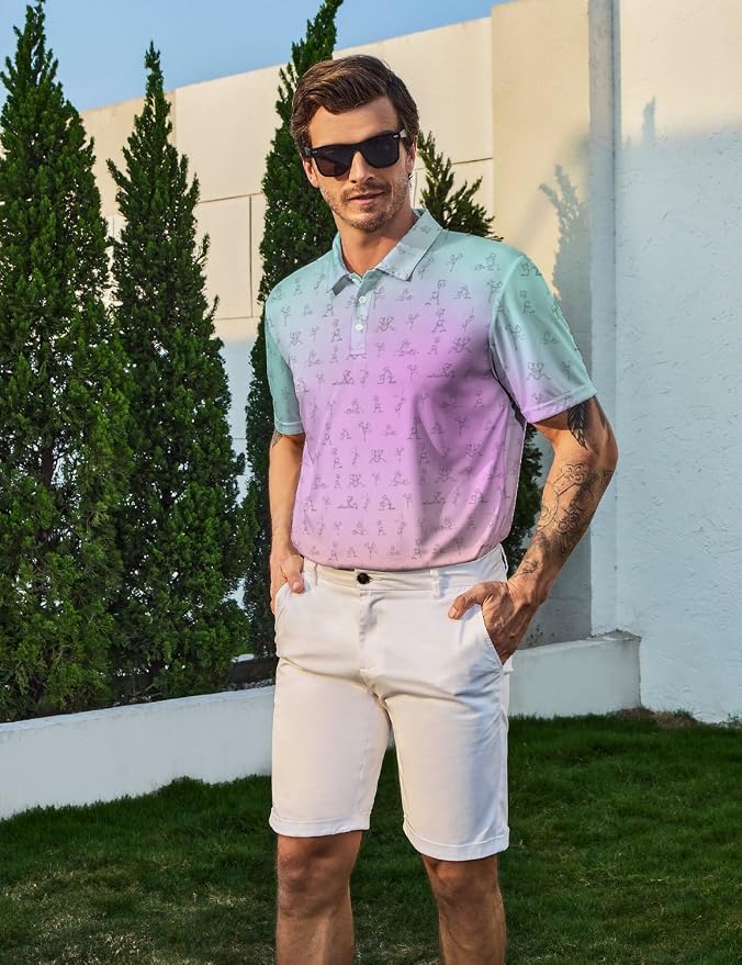 Polo Shirts for Men Moisture Wicking Mens Polo Shirts Patriotic Shirts for Men