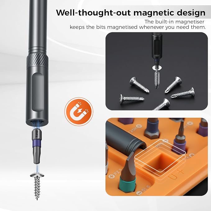42in1 Magnetic Ratchet Screwdriver Kit for Home DIY | S2 steel bits, storage case, detachable T-handle, for computer, bicycle, furniture, DIY