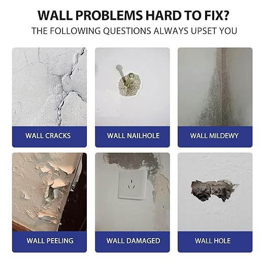 BONCART Spackle Wall Repair Kit, Wall Mending Agent Putty with Tools | Includes Scraper And Sanding Sponge. For Wall Cracks, Nail Holes, And Graffiti