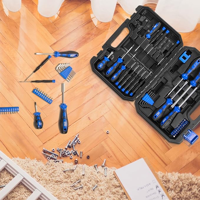Prostormer 79-Piece Magnetic Screwdriver Set with Tool Box | Slotted, Phillips, Hex, Torx and Precision Screwdrivers, Allen Keys for Home Repair & DIY