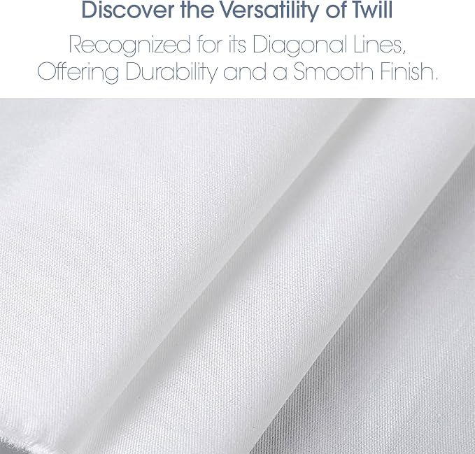 Pico Textiles 4 Yard Bolt White Poly Cotton Twill Fabric | 60" Wide, 65% Polyester / 35% Cotton, Medium Weight, Perfect for Pants, Jackets, Skirts and Work Uniforms, Sold by the Yard