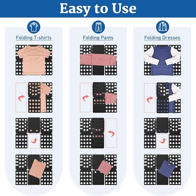 Shirt Folder Board V1 Clothes Folding Board Durable Tshirt Organizer Easy and Fast Folding for Adults and Kids Laundry Liner