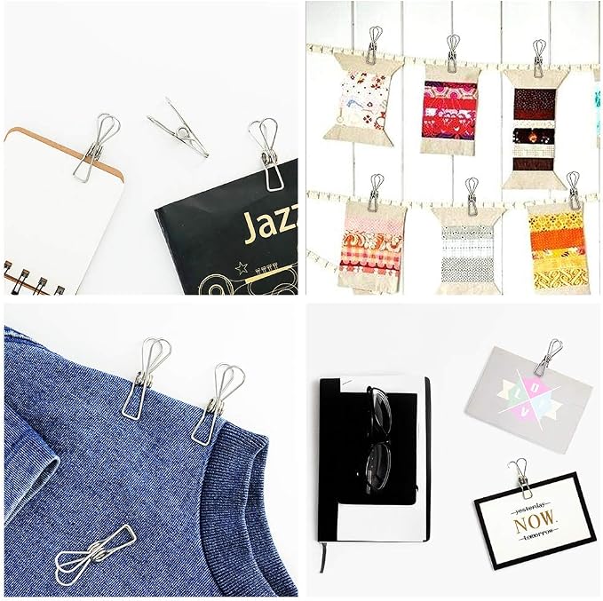 40 Pack Stainless Steel Clothes Pins, Multi-Purpose Metal Wire Utility Clips
