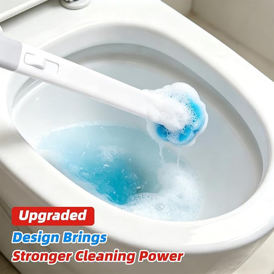 Toilet Bowl Wand Refills, 48 Pcs Disposable Toilet Brush Cleaning Sponges Heads, Not Compatible with Other Wand
