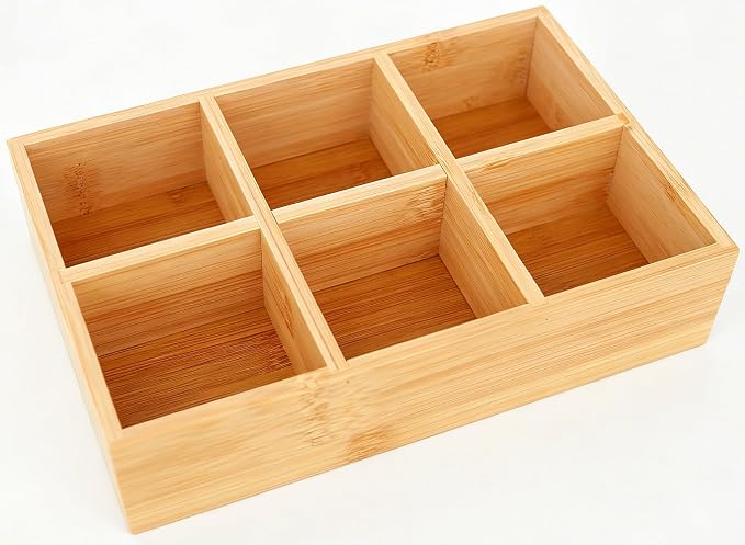 Closet Drawer Organizer Divider - 2 Pack Bamboo Holders Organizers | for Clothes Storing Ties, Handkerchiefs, Socks Organizers
