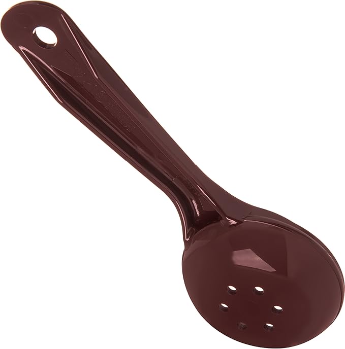 Carlisle FoodService Products 496101 Perforated Short Handle Portion Control Spoon, 1.5 oz, Reddish Brown (Pack of 2)