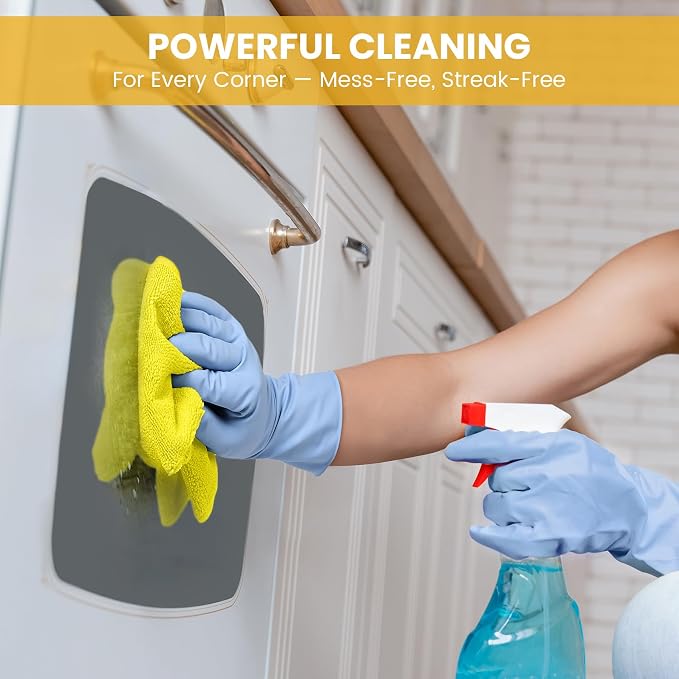 12 Pack Microfiber Cleaning Cloth, 4 Assorted Colors Cleaning Rags for Housekeeping, Colorful Reusable Microfiber Towels for Car, Kitchen, Bathroom and Household Cleaning Supplies, 11.8"X11.8"