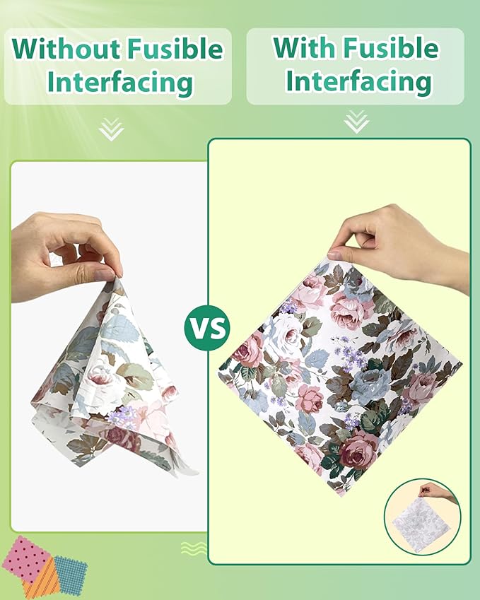PLANTIONAL Woven Cotton Iron-On Fusible Interfacing: 10.6 inch X 10 Yards White Light Weight 100% Cotton Single-Sided Interfacing for t-Shirt Quilts Blouses Dress Shirts Collars DIY Crafts Supplies