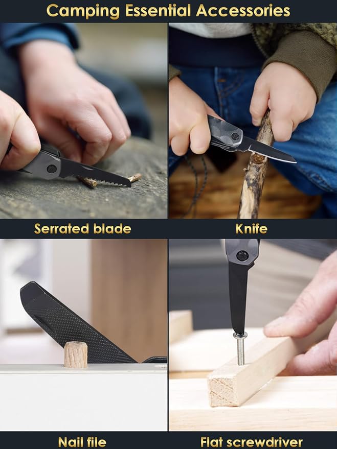 Stocking Stuffers for Men Gifts,Multi Tool Hammer Multitool for Camping | White Elephant Gifts Camping Accessories, Christmas Cool Gifts Ideas for 13-in-1 Tools, Survival Gadgets for Dad Husband