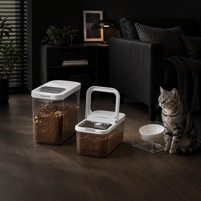 LivLab Mker Pet Food Storage Containers With Lids & Scooper - Dog Food Storage Container,12L/12KG/10-15LBS,BPA Free Airtight Storage Containers Store Dry Food For Kitchen Pantry