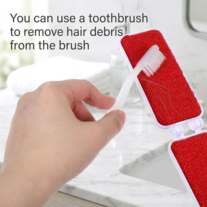 2 PCS Travel Lint Brush for Clothes, Foldable Lint Brush, Reusable Mini Lint-Brushes for Furniture, Pet Hair, Fabric Fluff