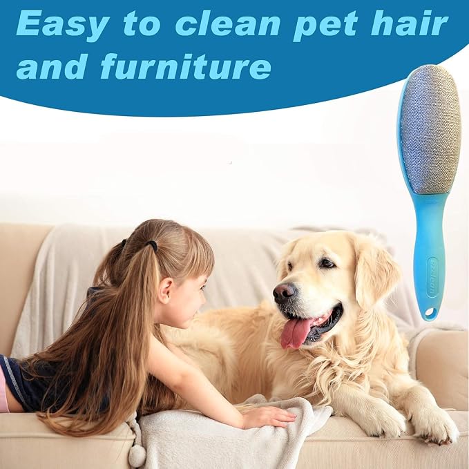 3 Pack, 3 Colors, Lint Brush for Clothes, Furniture, Double Sided Pet Hair Remover Brush, Reusable Cleaner for Dog Cat Hair, Couch, Magic Velvet Lint Brush