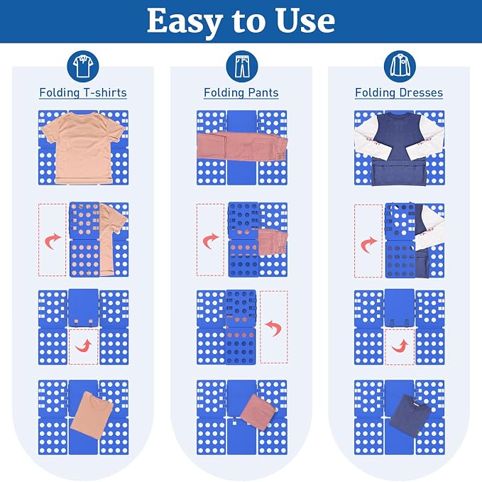 Shirt Folder Durable Shirt Folding Board for Tshirt Organizer Laundry Liner | Easy and Fast Folding, Folding Clothes for Adults and Kids
