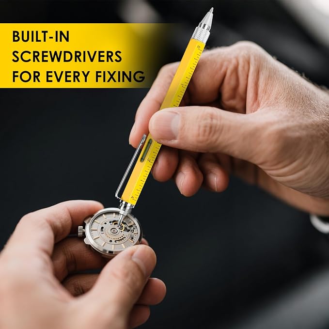 Fathers Day Mens Gift-6 in 1 Multitool Pen, Birthday Gifts for Men, Fathers Day Dad Gifts for Him Adults Husband, Boyfriend, Grandpa,Christmas Gadgets Gift from Daughter Son Kids