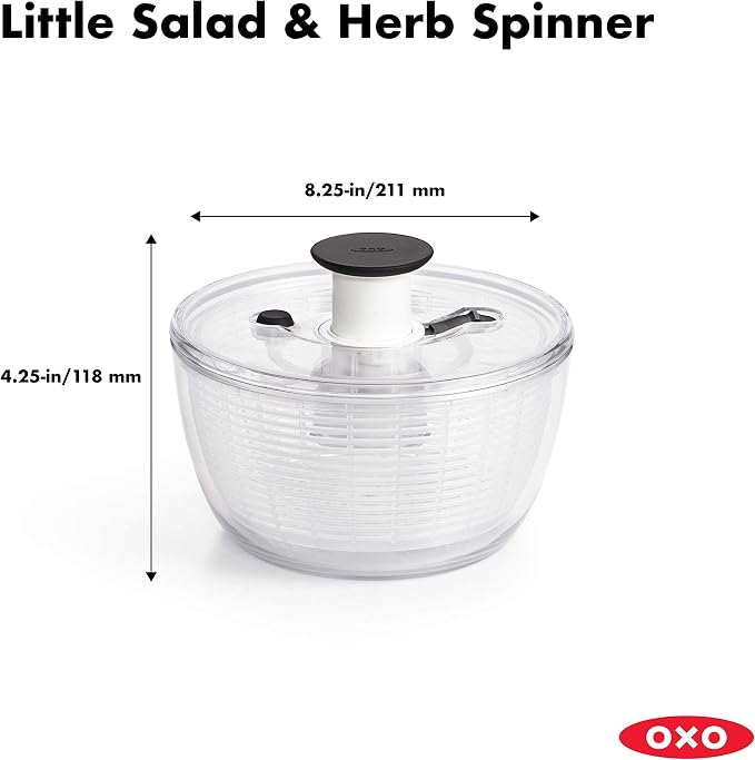 OXO Good Grips Little Salad & Herb Spinner Small and OXO Good Grips GreenSaver Produce Keeper - Large,White