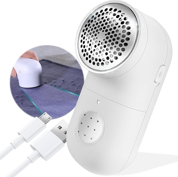 Fabric Shaver, USB Rechargeable Lint Remover for Clothes, Sweater | Cordless Clothes Defuzzer, Portable Sweater Shaver to Trim Pills from Clothes, Sweater, Furniture, 2.0 Pro, Beige