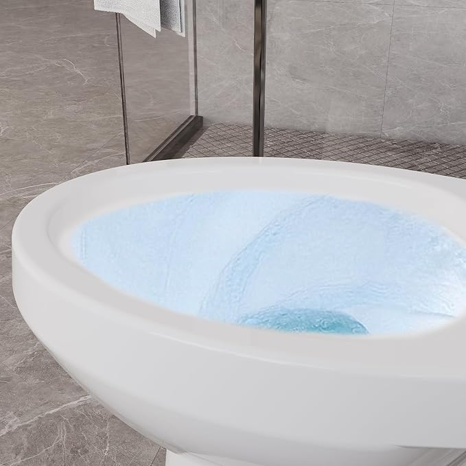 Two-Piece Toilets for Bathrooms, Comfort ADA Toilet with 19" Height, Elongated with Soft Close Seat, Power Flush 1.28 GPF