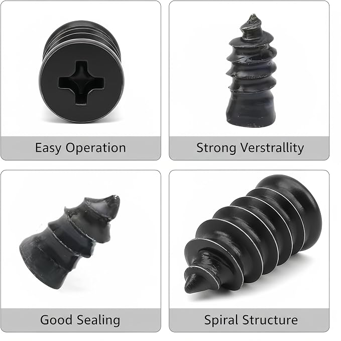 61 PCS Tire Repair Rubber Nail Kit, Vacuum Tire Repair Kits Spiral Rubber Screws, Fast Self-Service Tool for Car, Truck, Motorcycle, Tractor Tire Puncture Repair (Screwdriver included)