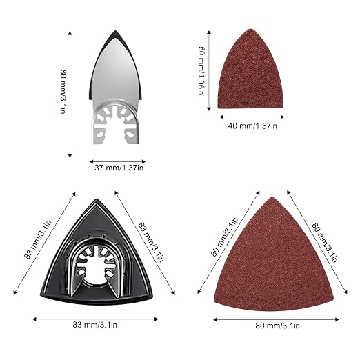 AIFICUT 98Pcs Oscillating Saw Blades Kits Cutting for Wood Plastic Metal Multi Tool Blades Oscillating Tool Blades with Sanding Pads Sandpapers Kits Fit Dewalt Ryobi Milwaukee Rockwell Fein Makita