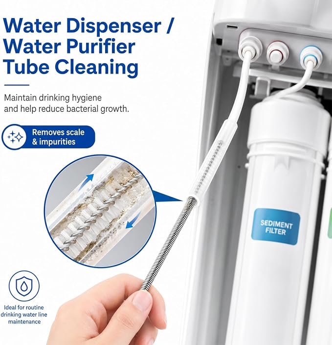 2 Pack 80 Inch Long Flexible Drain Brush, Sunroof Drain Cleaning Tool for Ice Maker, Refrigerator, Straw & Feeding Tube