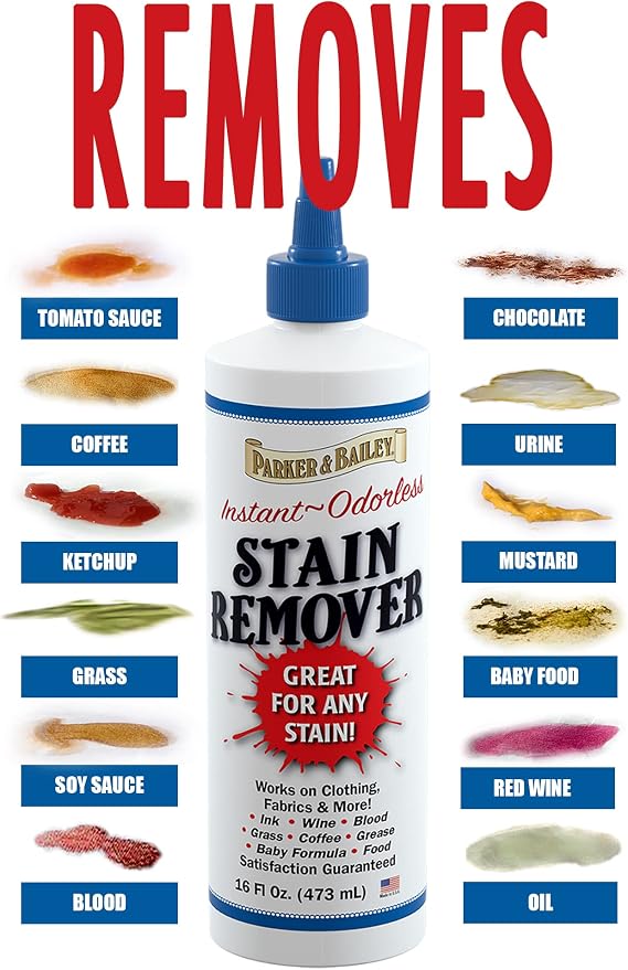 Parker and Bailey Blood Stain Remover - Fabric Carpet Mattress 16oz | Removes set-in and dried stains without bleach