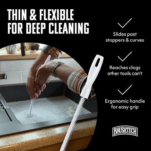 BRUSHTECH – Brushtech Sink Drain & Overflow Cleaning Brush - White