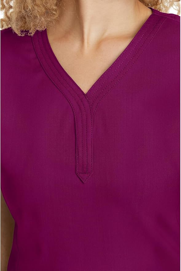 Healing Hands Purple Label Jane Scrub Top for Women Y-Neck Design | 2 Patch Pockets, Slim Fit Side Vents, Fitted Shirttail Silhouette, Breathable Comfort, Easy Care Fabric, Made for Every Shift