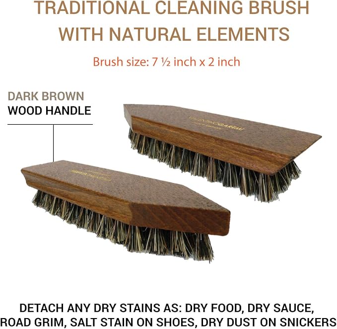 Cleaning Brush – Multi-Purpose Dry Cleaning Brush for Shoes, Carpet, Upholstery & Garments – Natural Bristles – Made in Germany