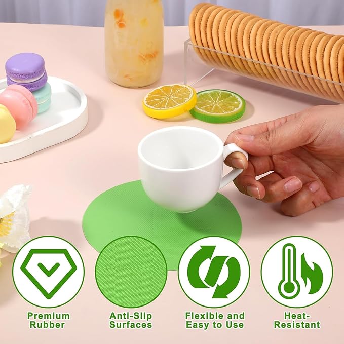 4 Pack Jar Opener, Silicone Bottle Opener Gripper Pads for Seniors with Arthritis, Green and Blue
